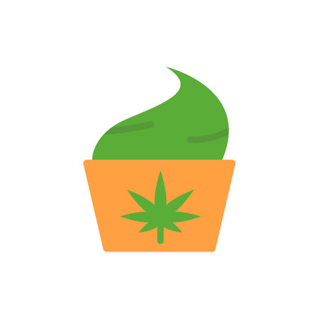 Marijuana cupcake icon. Simple color vector elements of herbal drugs icons for ui and ux, website or mobile applicationのイラスト素材