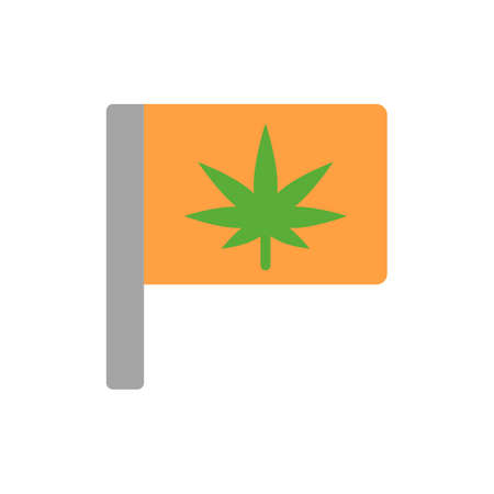 Marijuana flag icon. Simple color vector elements of herbal drugs icons for ui and ux, website or mobile applicationのイラスト素材