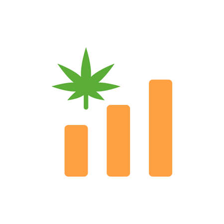 Marijuana chart icon. Simple color vector elements of herbal drugs icons for ui and ux, website or mobile applicationのイラスト素材