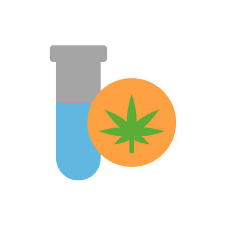 Marijuana flask icon. Simple color vector elements of herbal drugs icons for ui and ux, website or mobile applicationのイラスト素材