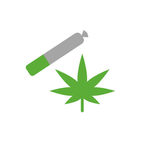Marijuana cigarette icon. Simple color vector elements of herbal drugs icons for ui and ux, website or mobile applicationのイラスト素材