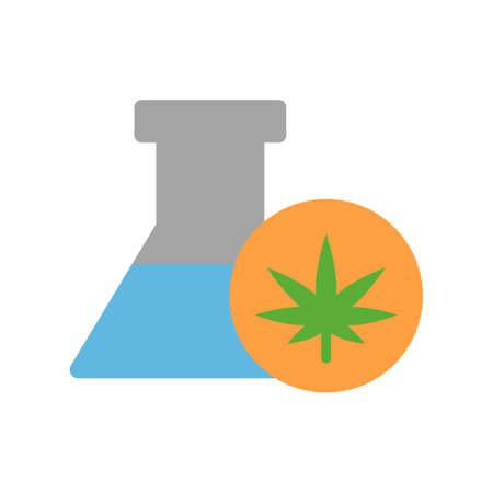 Marijuana flask icon. Simple color vector elements of herbal drugs icons for ui and ux, website or mobile applicationのイラスト素材