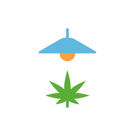 Marijuana light bulb icon. Simple color vector elements of herbal drugs icons for ui and ux, website or mobile applicationのイラスト素材