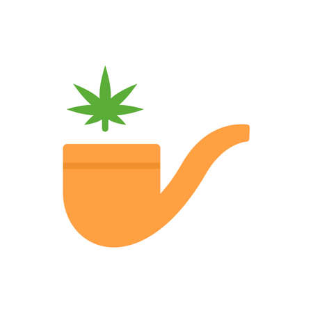 Marijuana smoking pipe icon. Simple color vector elements of herbal drugs icons for ui and ux, website or mobile applicationのイラスト素材