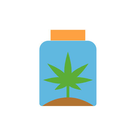 Marijuana bank soil icon. Simple color vector elements of herbal drugs icons for ui and ux, website or mobile applicationのイラスト素材