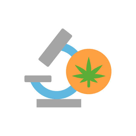 Marijuana microscope icon. Simple color vector elements of herbal drugs icons for ui and ux, website or mobile applicationのイラスト素材