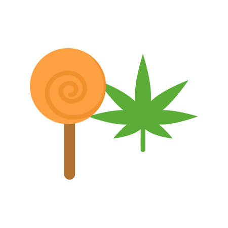 Marijuana candy icon. Simple color vector elements of herbal drugs icons for ui and ux, website or mobile applicationのイラスト素材