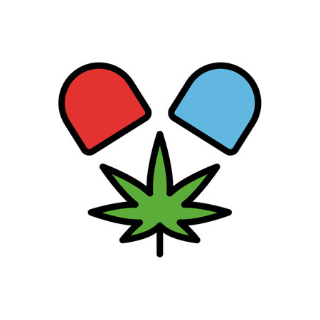 Marijuana pill icon. Simple color with outline vector elements of herbal drugs icons for ui and ux, website or mobile applicationのイラスト素材