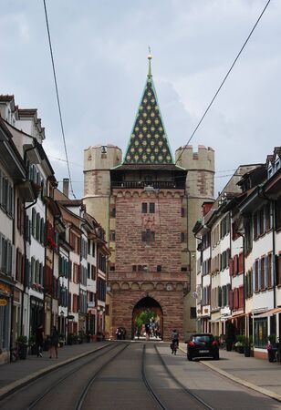 Spalentor gate in Basel, Switzerland.のeditorial素材