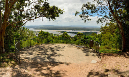 Laguna Lookout offers scenic views over Noosa in the Sunshine Coast region of Queensland, Australia.の写真素材