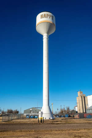 Happy, Texas, United States of America - January 1, 2017. New water tower in Happy, TX.のeditorial素材