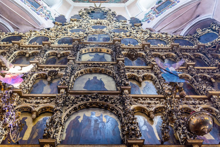 Kazan, Russia â€“ June 24, 2017. High altar of the SS Peter & Paul Cathedral in Kazan, with...