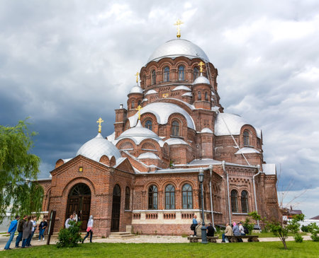 Sviyazhsk, Tatarstan, Russia â€“ June 25, 2017. Exterior view of the Cathedral in honor of the...