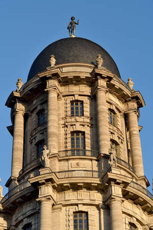 Berlin, Germany - November 11, 2018. Tower of Altes Stadthaus (Old City Hall) building in Berlin, with statues.のeditorial素材