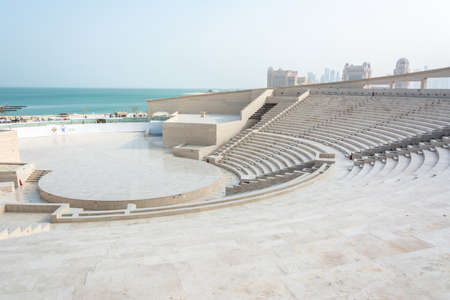 Doha, Qatar - November 7, 2016. Amphitheater in Katara cultural village in Doha, Qatar.のeditorial素材