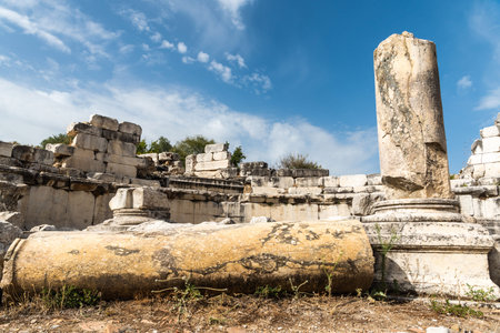 Ruins of the Gymnasium at Stratonikeia ancient site in Mugla, Turkey. Stratonikeia was one of the...