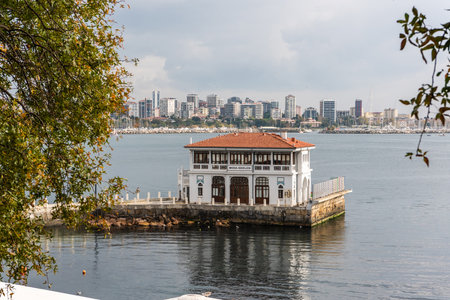 Istanbul, Turkey â November 15, 2020. Historical Moda Pier building jutting out into the Sea of Marmara in Kadikoy neighborhood of Istanbul. Dating from from 1916-1917, the building was used as a ferry terminal.のeditorial素材