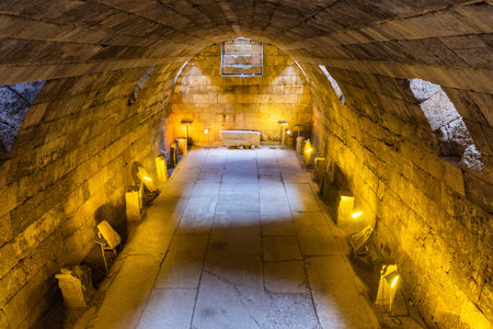 Cavdarhisar, Kutahya, Turkey â€“ November 17, 2020. Interior view of the vaulted room of the...