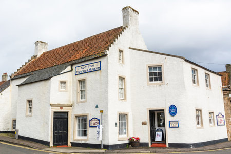Anstruther, Scotland, United Kingdom â September 10, 2017. Scottish Fisheries Museum in Anstruther. Exterior view on a cloudy day.のeditorial素材