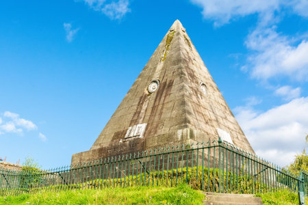 Stirling, Scotland, United Kingdom â September 9, 2017. The Star Pyramid, known as the Rock of Ages, in Stirling, Scotland. Dating from 1863, the Star Pyramid is a striking stone memorial to the martyrs of the Scottish Reformation and Covenanting Eraのeditorial素材