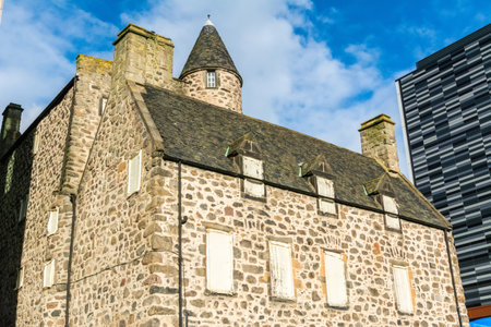 Aberdeen, United Kingdom - September 14, 2017. Provost Skeneâs House in Guestrow is one of the oldest surviving buildings in Aberdeen. The building was built around 1545. Provost Skene's House is now home to an attractive series of period room settings のeditorial素材