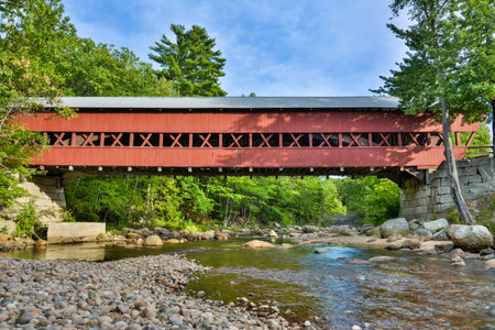 Swift River Bridge crossing the Swift River near Conway, New Hampshire, United States of America.The...