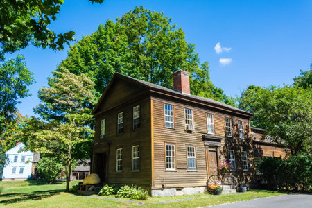 Deerfield, Massachusetts, United States of America â€“ September 16, 2016. Historic timber...