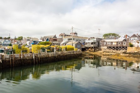 Rockport, Massachusetts, United States of America â€“ September 20, 2016. Rockport Harbour in...