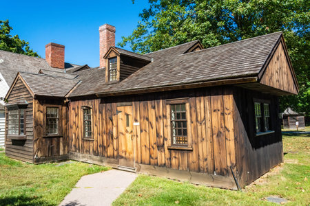 Deerfield, Massachusetts, United States of America â€“ September 16, 2016. Historic timber...
