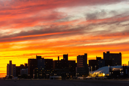 New York City, New York, United States of America â September 21, 2016. Sunset in Coney Island in New York City, United States of America.のeditorial素材