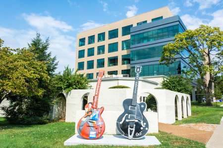 Nashville, Tennessee, United States of America â€“ September 26, 2016. Street view on Music...