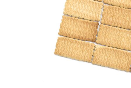 Tea time - square cookies. Photo.の写真素材