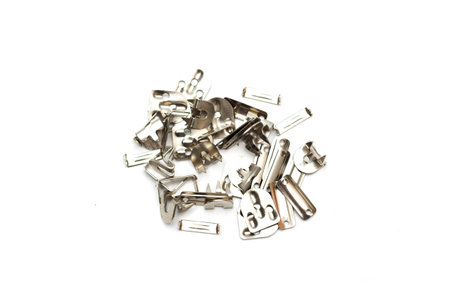 Metal round buttons. Photo.