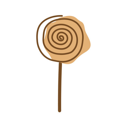 Round candy lollipop on a white background. Sweets. Vector illustration. Isolated object.のイラスト素材