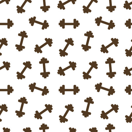 Sports dumbbells on a white background. Seamless.のイラスト素材