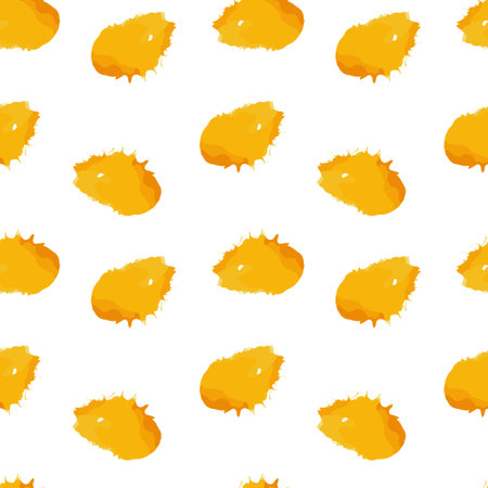 Seamless pattern with yellow watercolor spots on a white background. Vector illustration. Wrapping. Background.のイラスト素材