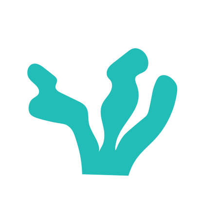 Sea corals, algae on an isolated background. A kind of underwater world. Cute flat vector illustration. Element or banner.のイラスト素材