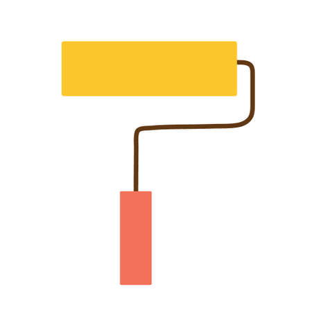 Roller for painting on an isolated background. construction tools as a design element or logo. Vector illustration.のイラスト素材