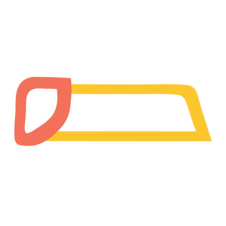 Hand saw on isolated background. Icon element for design. Building tools. Flat illustration. Vector.のイラスト素材