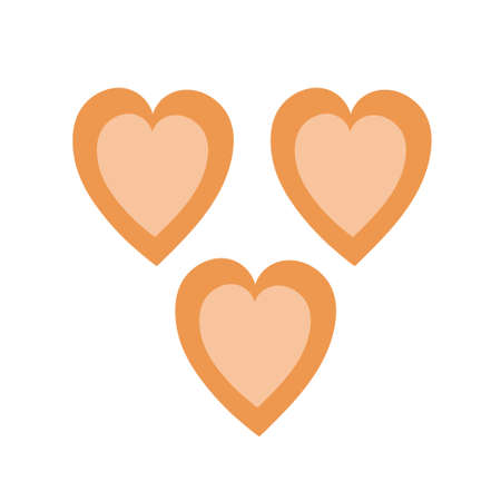 Heart shaped cookies on an isolated background. Tea time. Appetizer or dessert. Design elements. Unhealthy food. Vector illustration.のイラスト素材