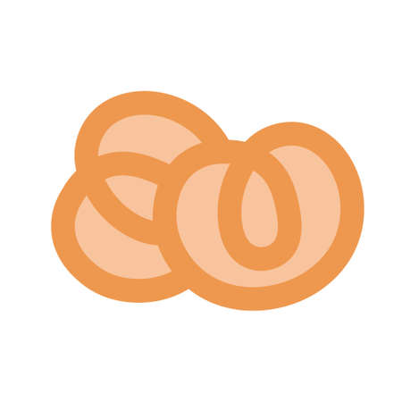 Bagel-shaped cookies on an isolated background. Tea time. Dessert. Design elements. Unhealthy food. Vector. Flat illustration.のイラスト素材