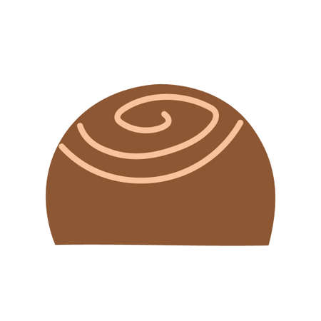 Chocolate candy on an isolated background. Dessert. A treat. Tea time. Design elements. Unhealthy food. Flat illustration.のイラスト素材