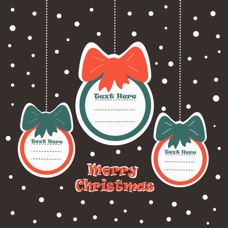 Christmas decorations with space for text. Christmas card. Design for a postcard, banner or as a design template. Flat illustration.のイラスト素材