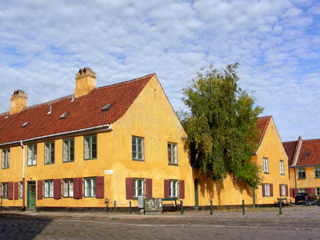 The old historic houses named Nyboder built during the danish King Christian the 4th                  の写真素材