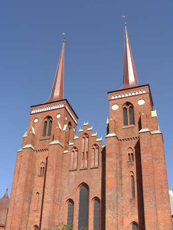  Roskilde Cathedral and the two towers           の写真素材