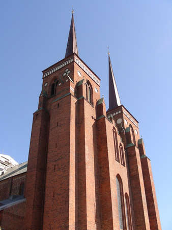  Roskilde Cathedral and the two towers seen from the side         の写真素材