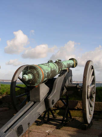 A canon outside Kronborg Castle in Elsinore in Denmark             の写真素材