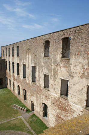 The ruin of Borgholm Castle from the 12th century on Oland in Swedenの写真素材