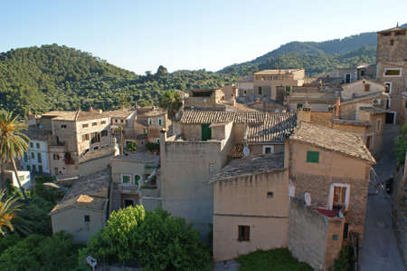 Estellencs which is a small mountain village to the west of Majorca, one of the Balearic Islands, Spain.の写真素材