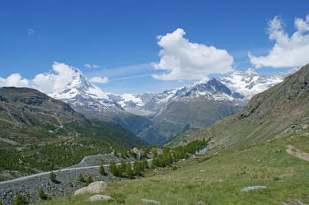 Matterhorn and the alps close to Zermatt in Switzerland の写真素材